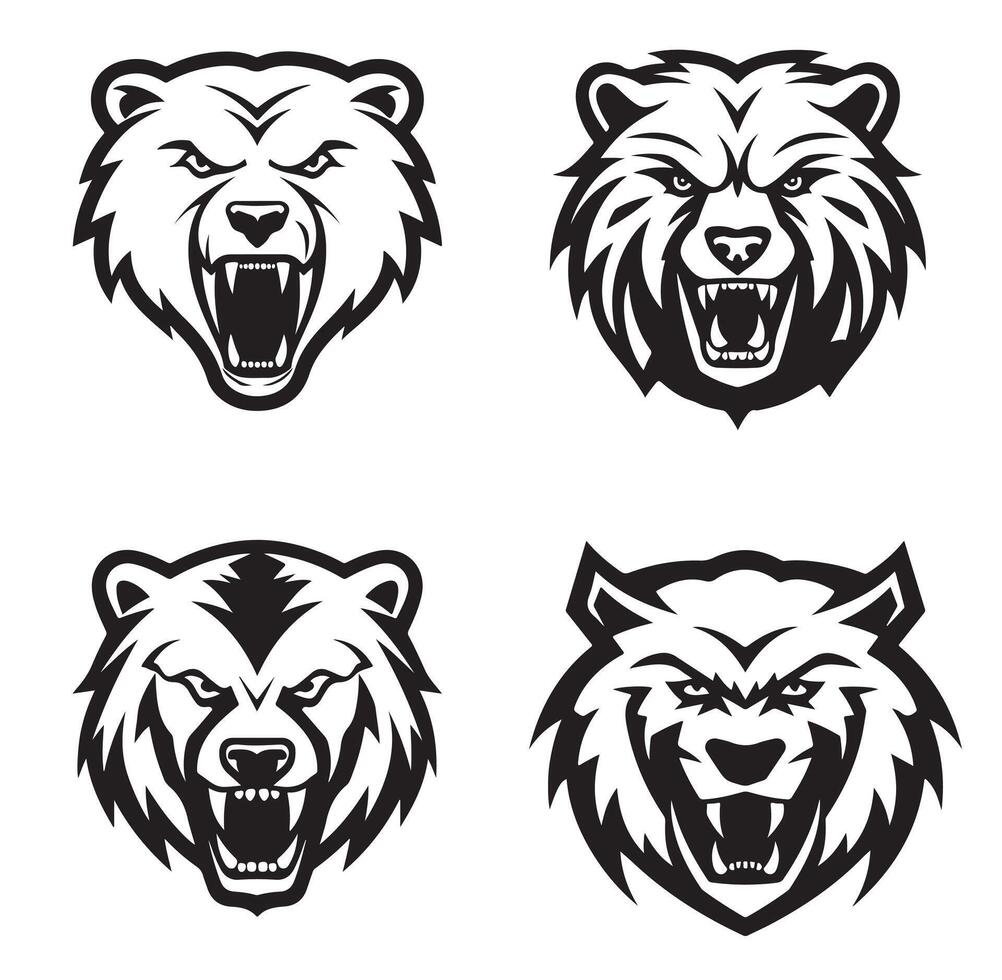 beer hoofd logo reeks schetsen hand- getrokken in tekening stijl vector