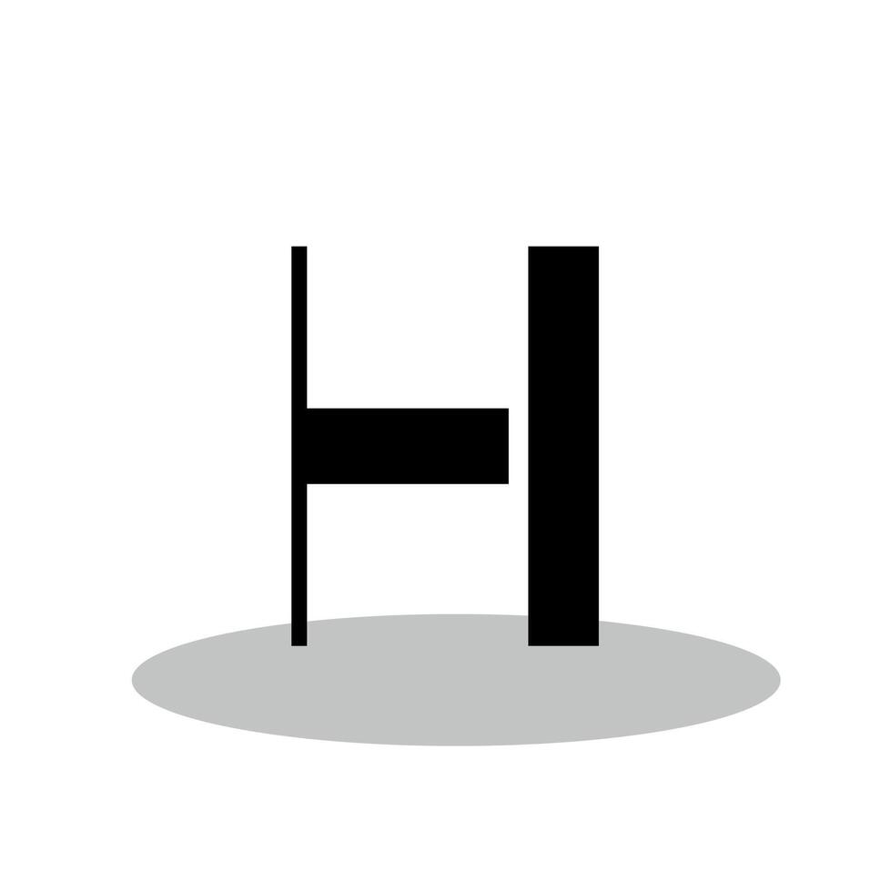 h logo in minimalistische stijl vector