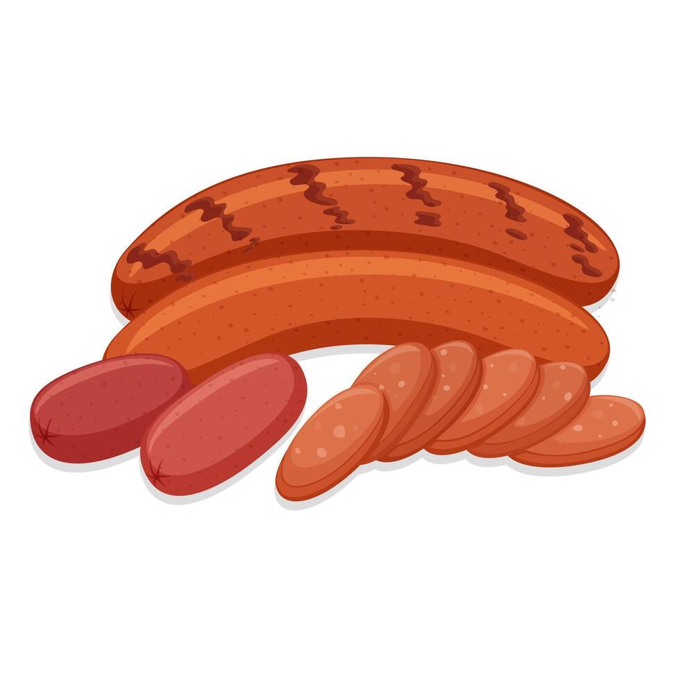 worstjes en salami illustratie vector