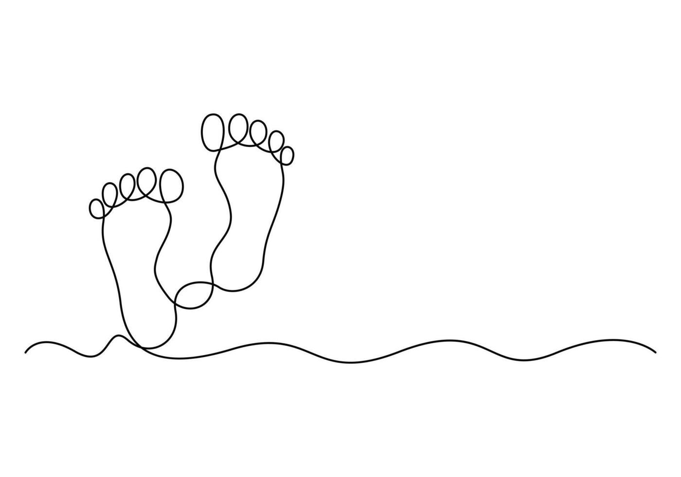kaal voet doorlopend een lijn tekening van concept tekening stijl digitaal illustratie vector