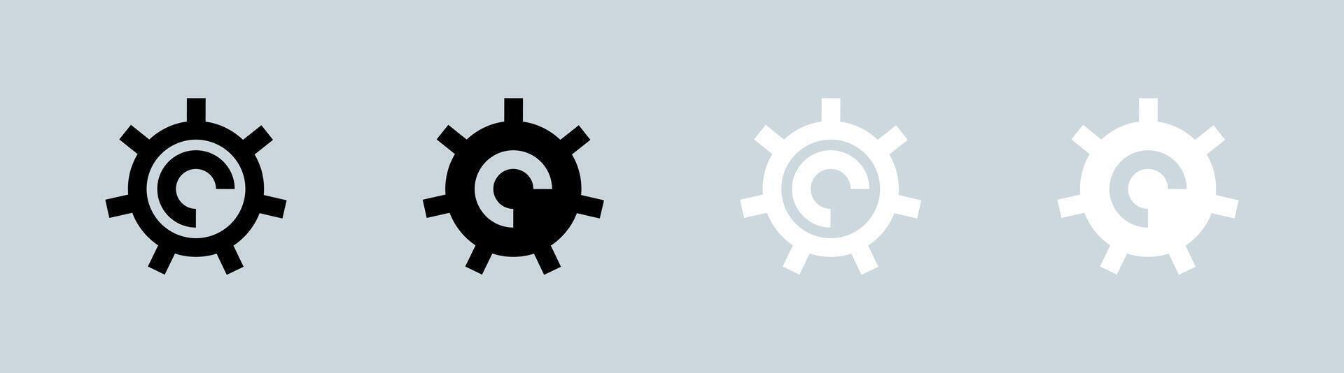 systeem icoon reeks in zwart en wit. configuratie tekens illustratie. vector