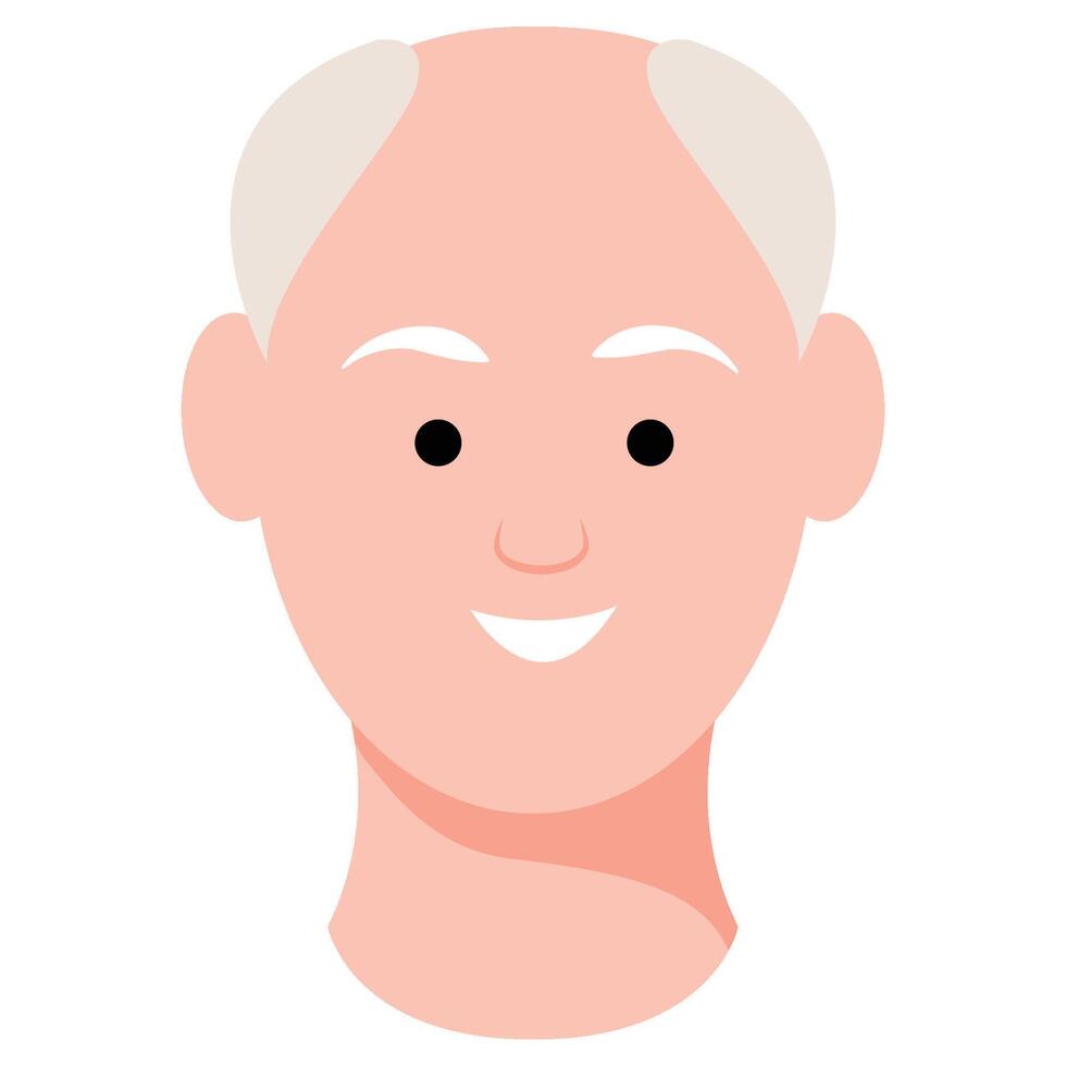 avatar gezicht voor oud Mens uitdrukking vector