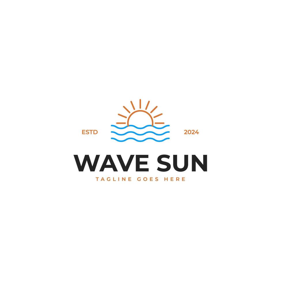 Golf met zon logo ontwerp illustratie idee vector