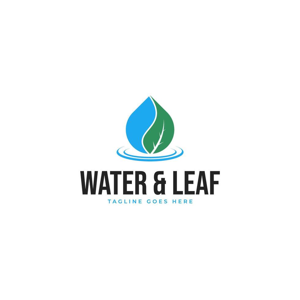 water laten vallen met blad logo ontwerp illustratie idee vector