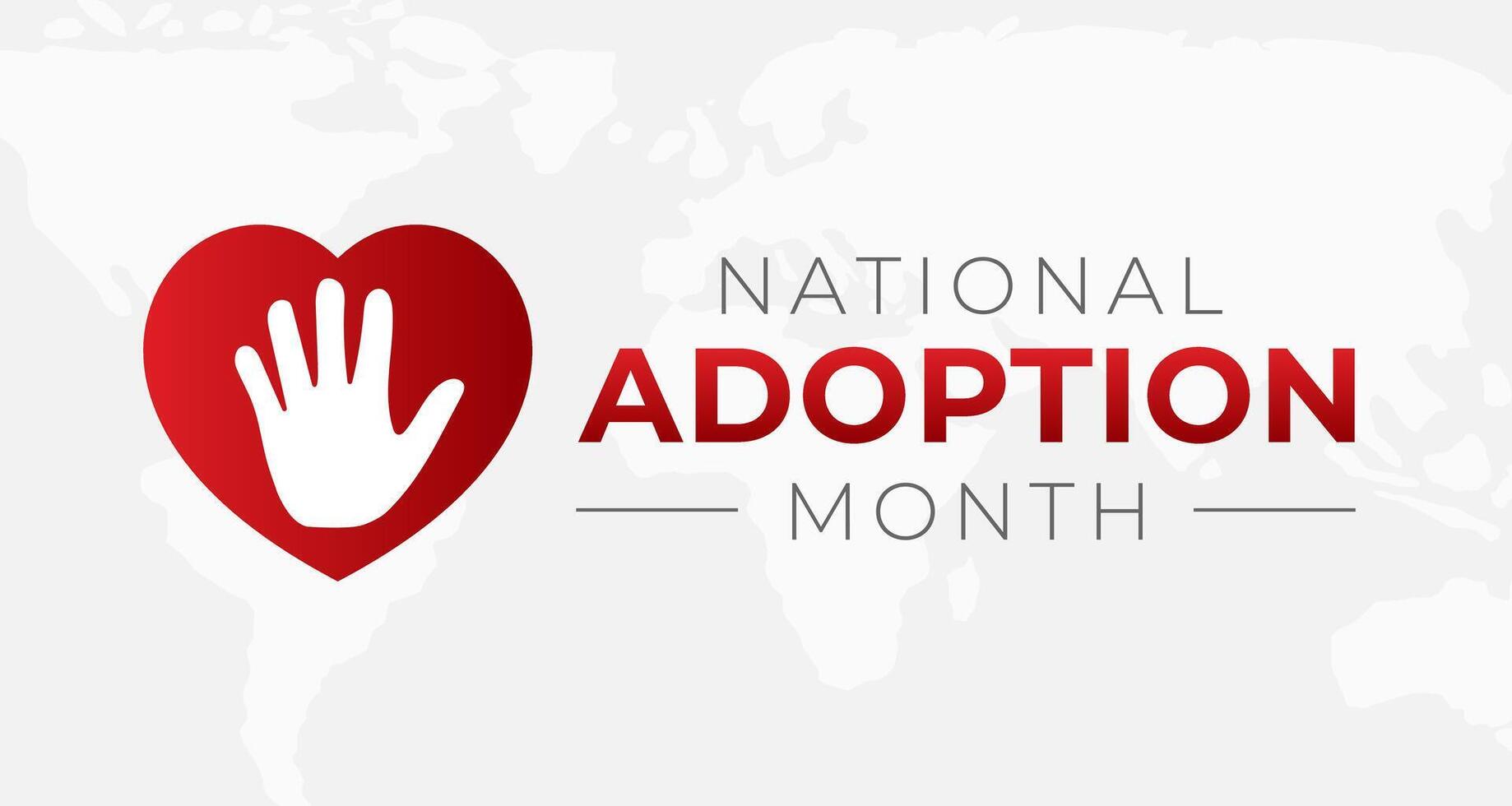 nationaal adoptie maand achtergrond illustratie met hart vector
