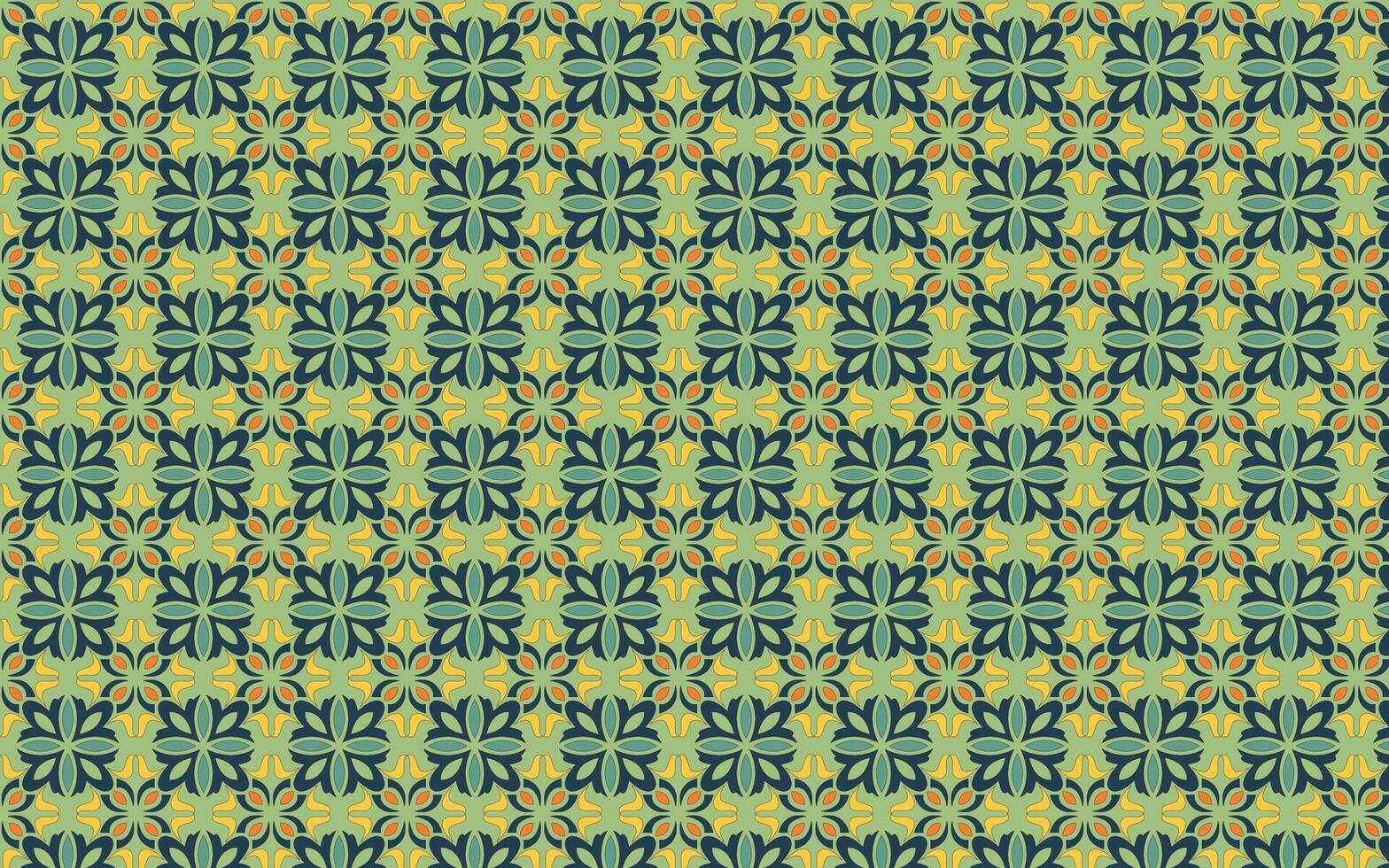groen naadloos azulejo verdieping tegel oosters wijnoogst naadloos texturen vector