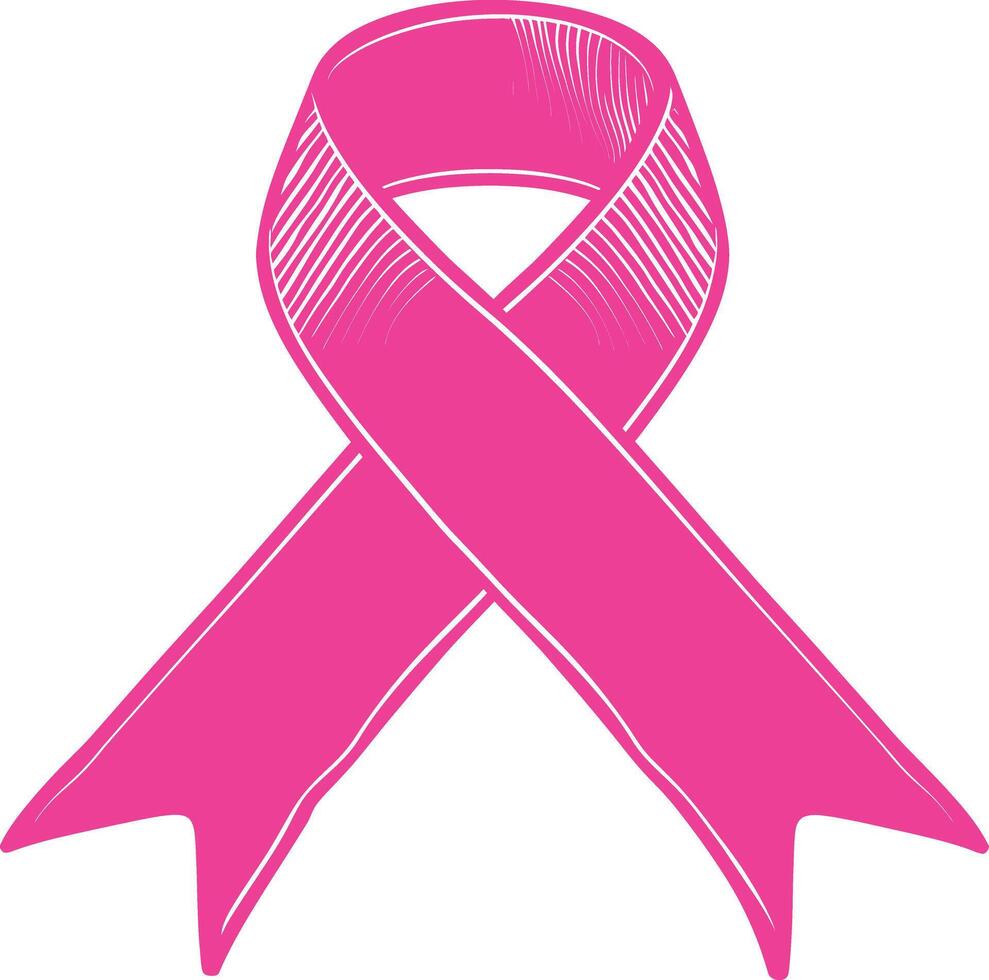 roze lint een Internationale symbool van borst kanker bewustzijn vector