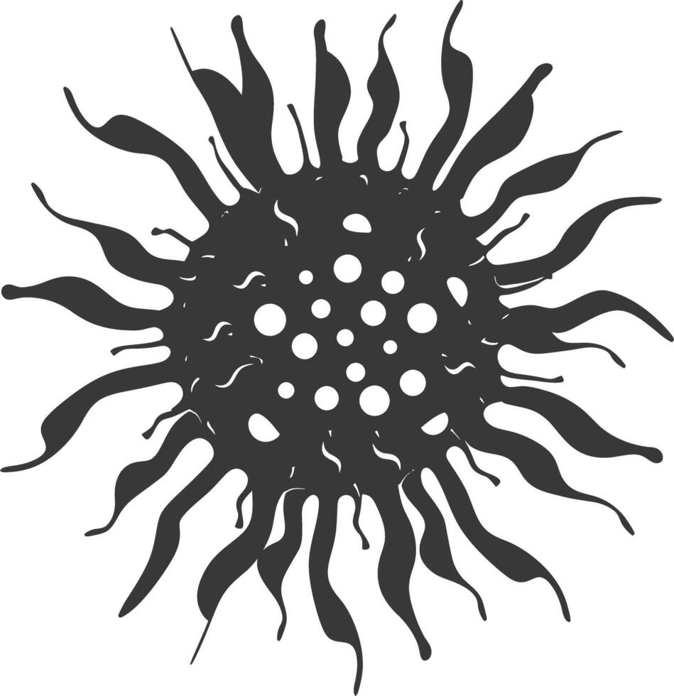 silhouet virus zwart kleur enkel en alleen vol lichaam vector