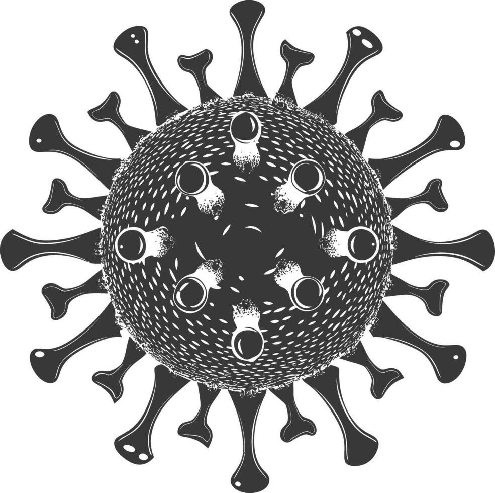 silhouet virus zwart kleur enkel en alleen vol lichaam vector