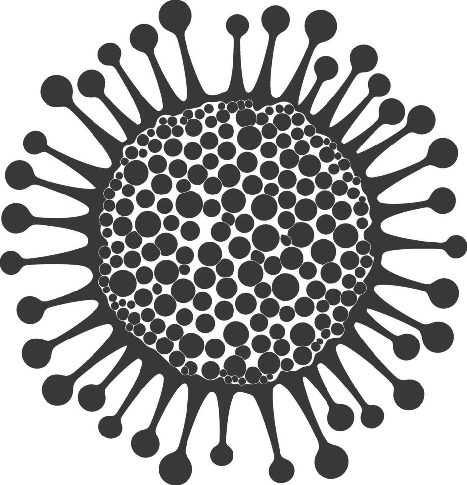 silhouet virus zwart kleur enkel en alleen vol lichaam vector