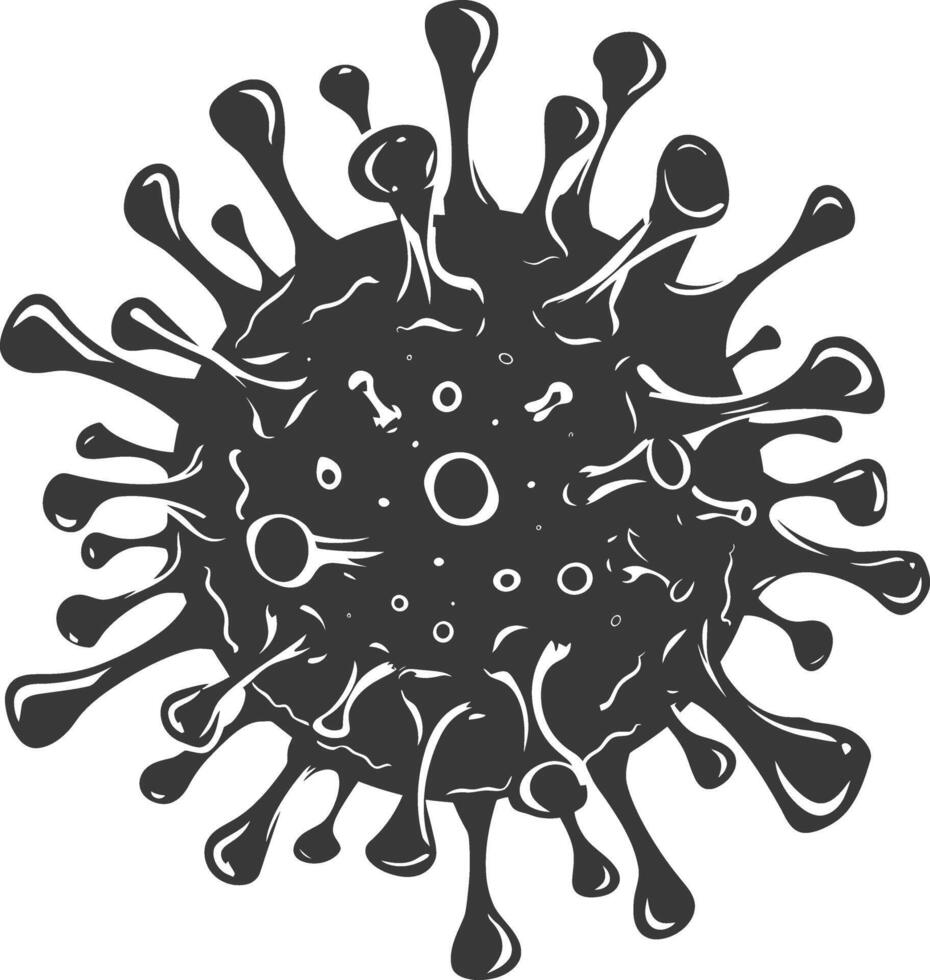 silhouet virus zwart kleur enkel en alleen vol lichaam vector