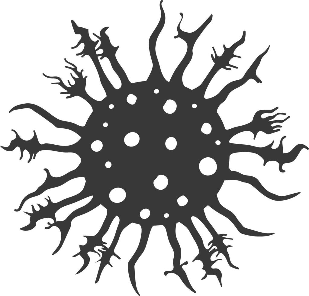 silhouet virus zwart kleur enkel en alleen vol lichaam vector