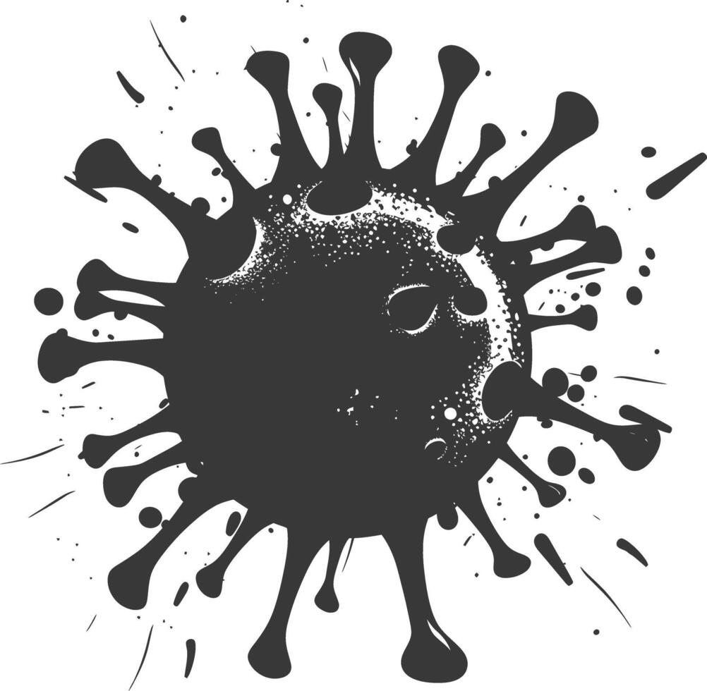 silhouet virus zwart kleur enkel en alleen vol lichaam vector