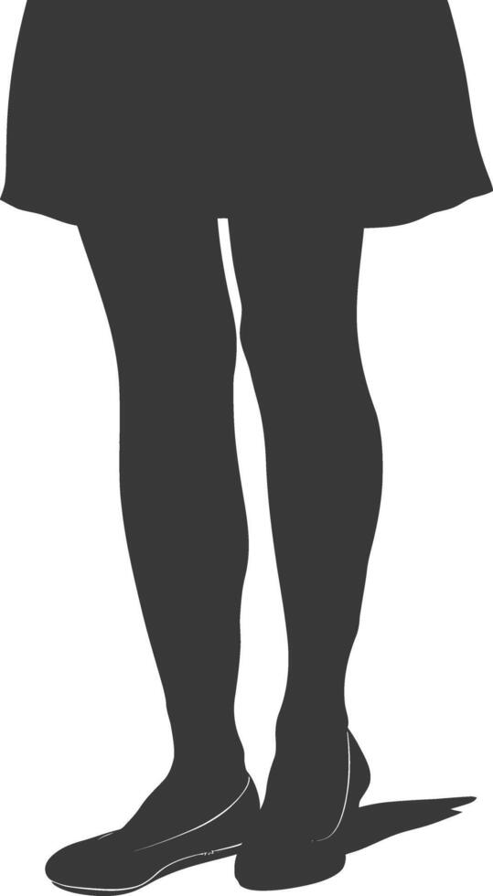 silhouet vrouw vlak schoenen zwart kleur enkel en alleen vector