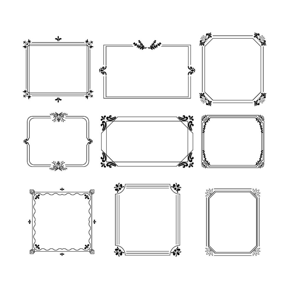 bloemen kader reeks tekenfilm illustratie vector