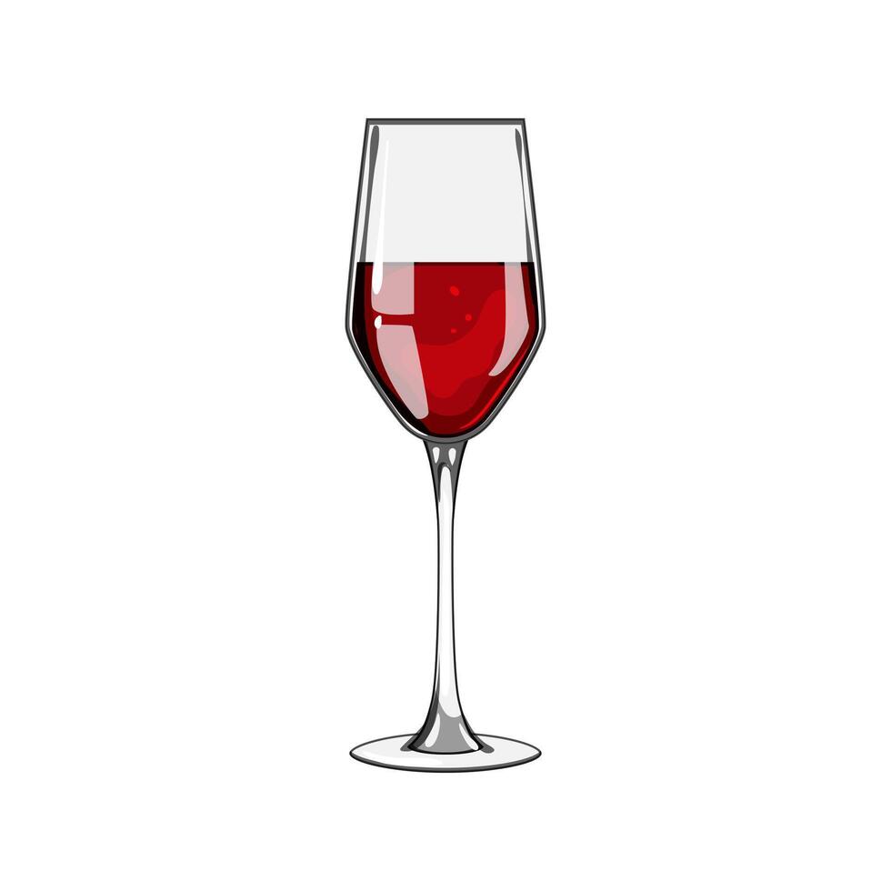 Bordeaux wijn glas tekenfilm illustratie vector