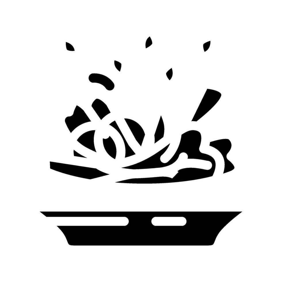 salade snel voedsel glyph icoon illustratie vector