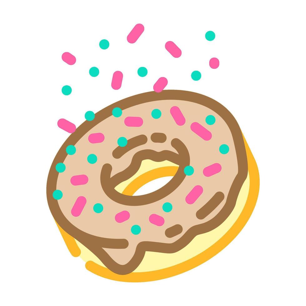 donuts snel voedsel kleur icoon illustratie vector