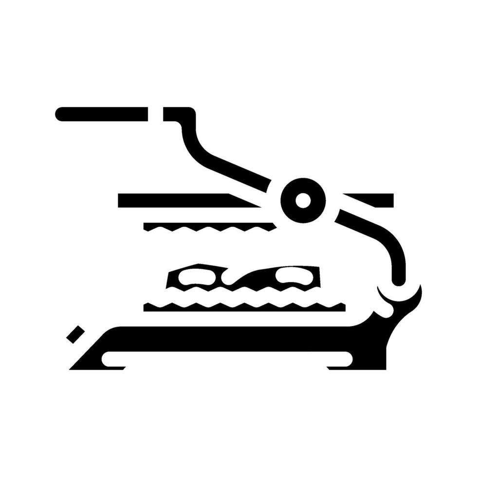 druk op rooster restaurant uitrusting glyph icoon illustratie vector