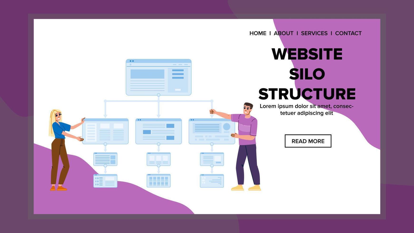 intern website silo structuur vector