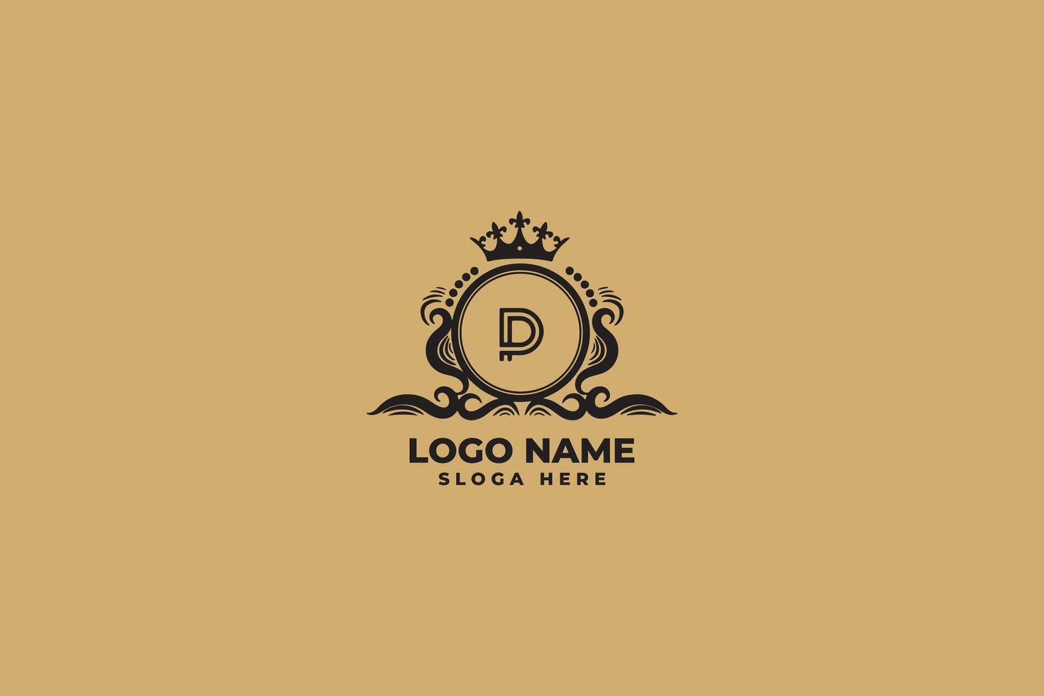 luxe brief d logo ontwerp vector