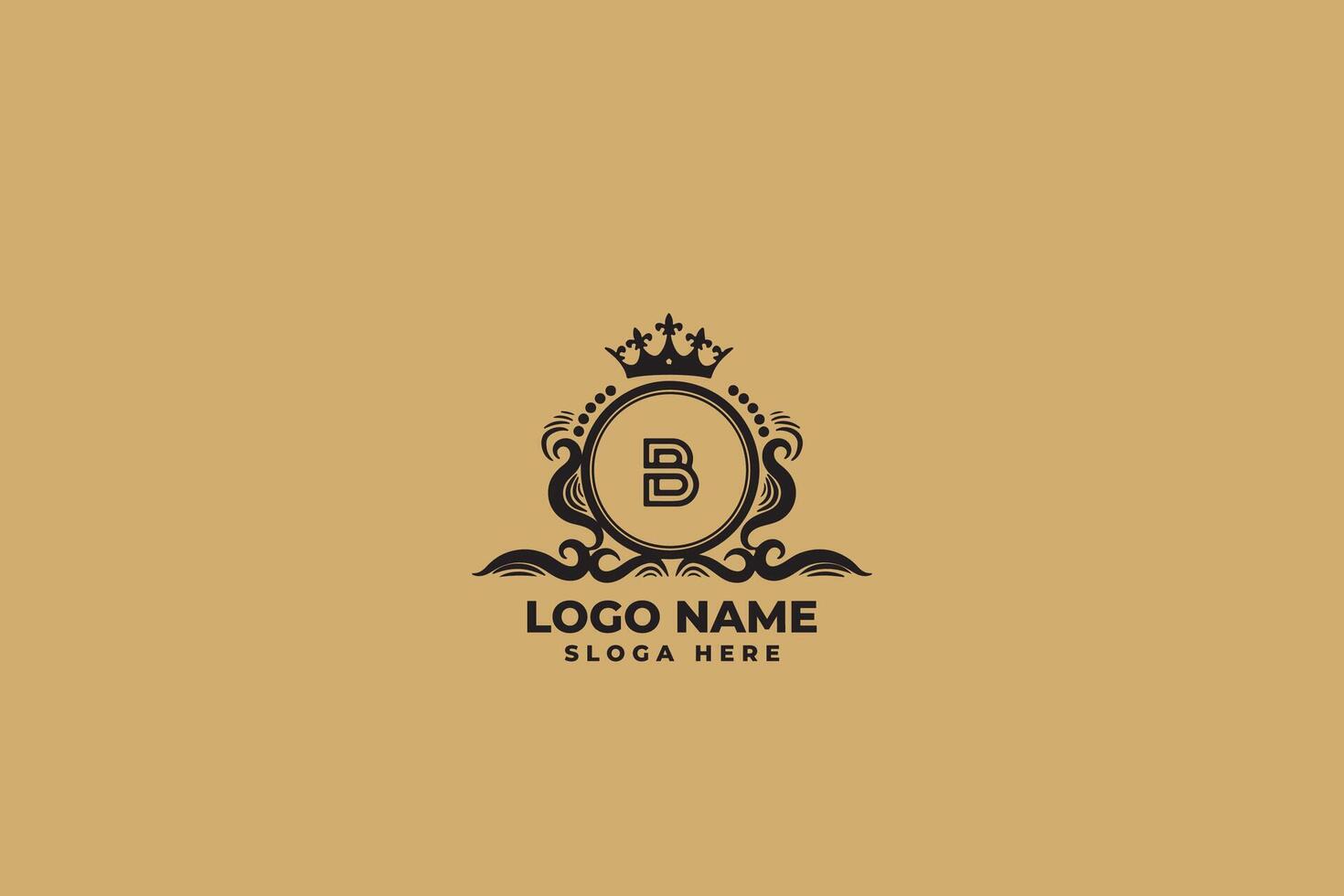 luxe brief b logo ontwerp vector