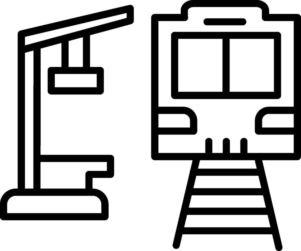 trein station lijn icoon vector