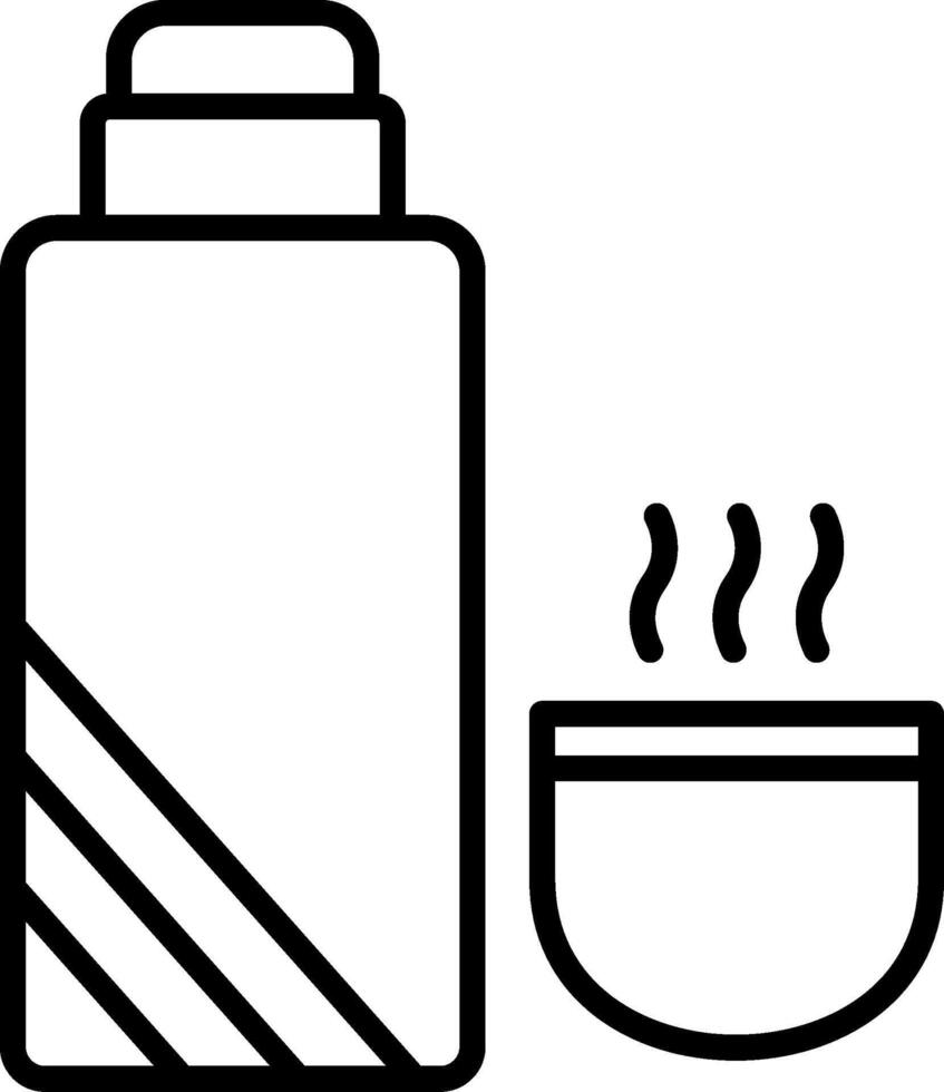 thermos lijn icoon vector