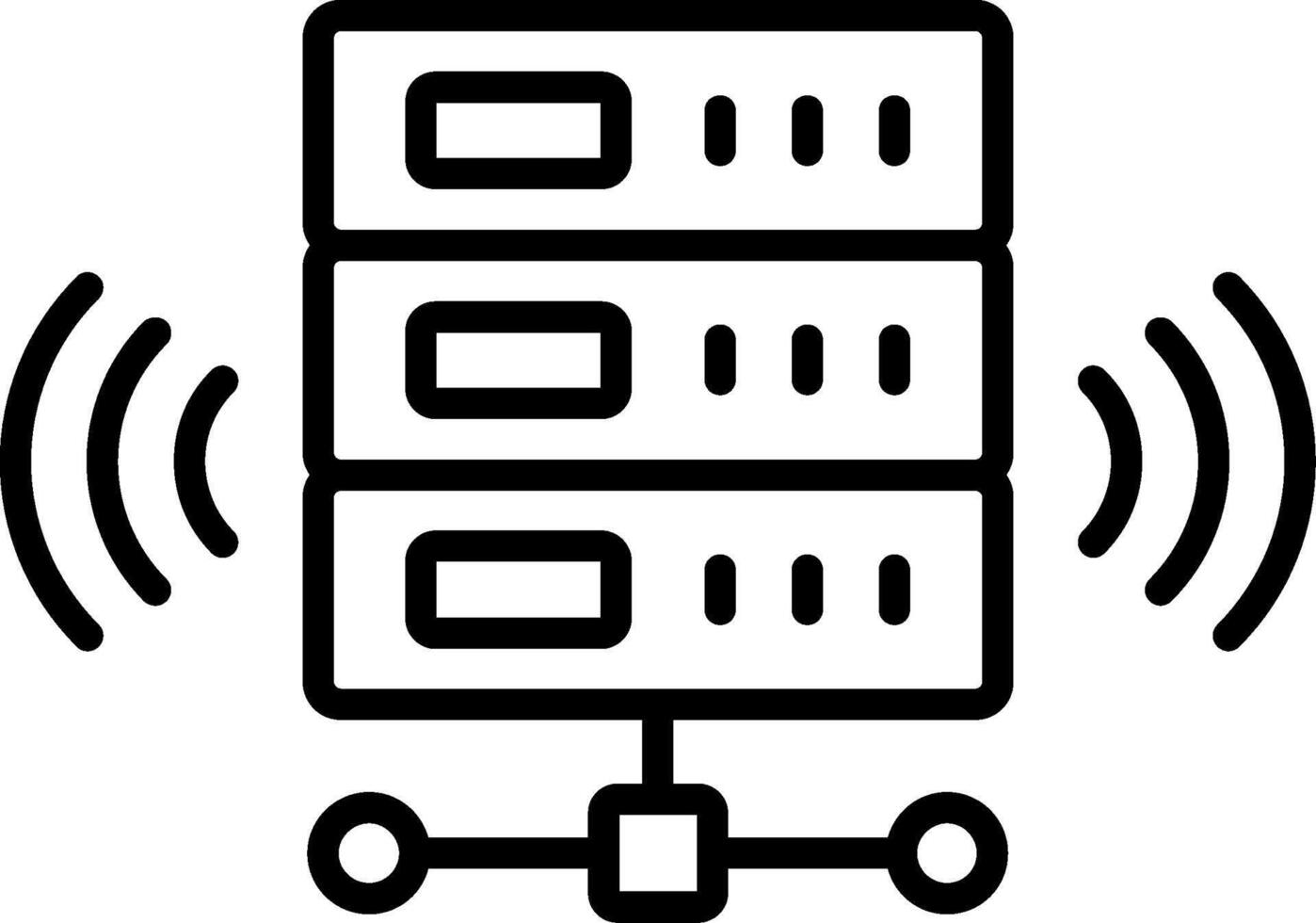 draadloze databank lijn icoon vector