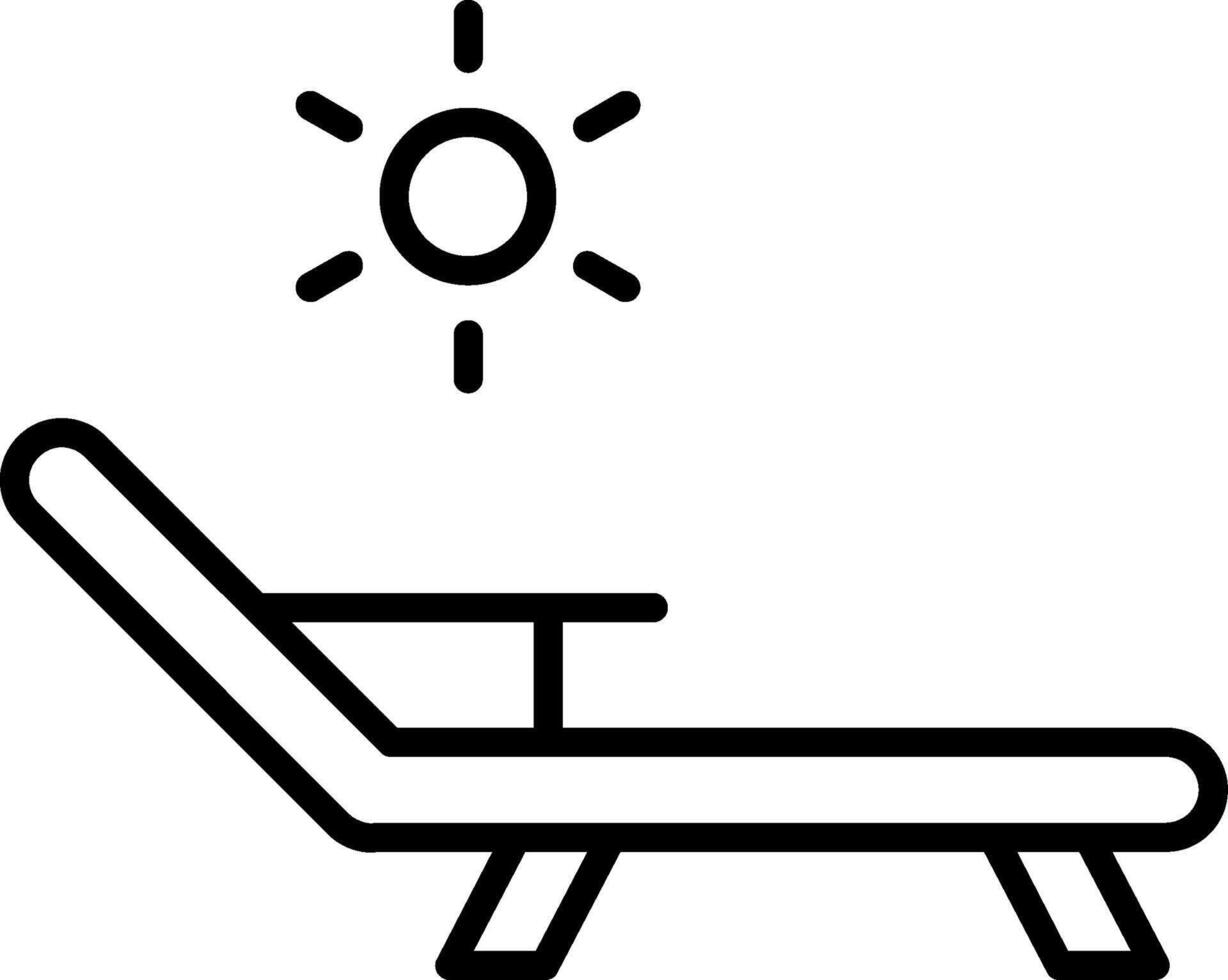 dek stoel lijn icoon vector