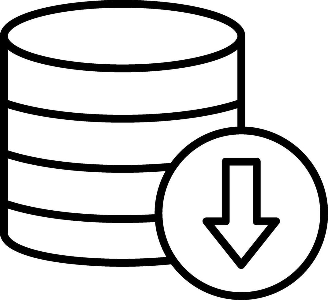 databank downloaden lijn icoon vector