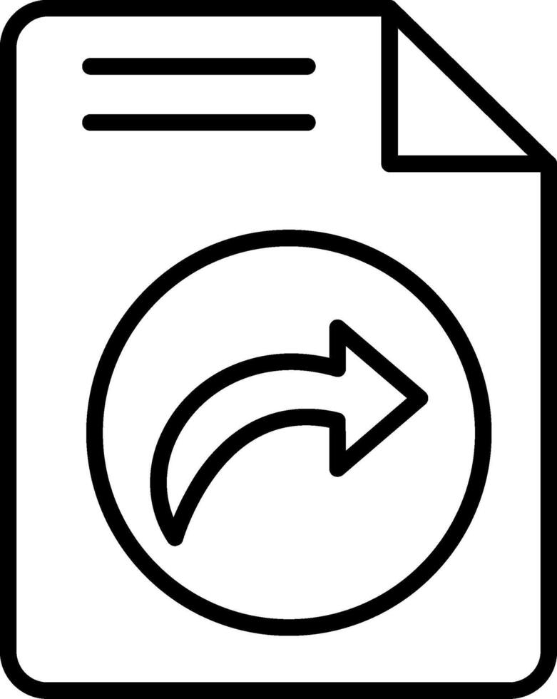 pictogram voor bestandslijn verzenden vector