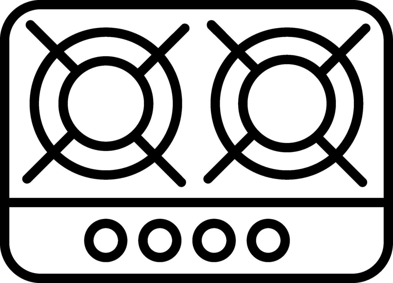 kookplaat lijn icoon vector
