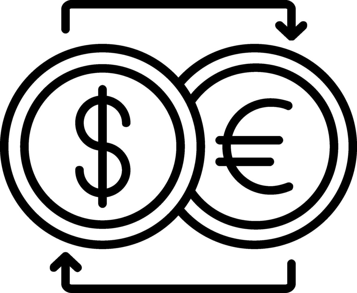 valuta uitwisseling lijn icoon vector