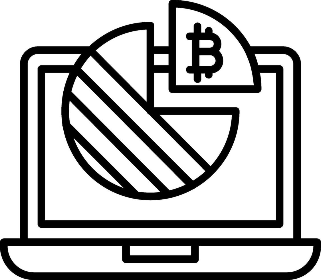 bitcoin diagram lijn icoon vector