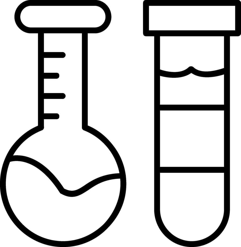 laboratorium fles lijn icoon vector