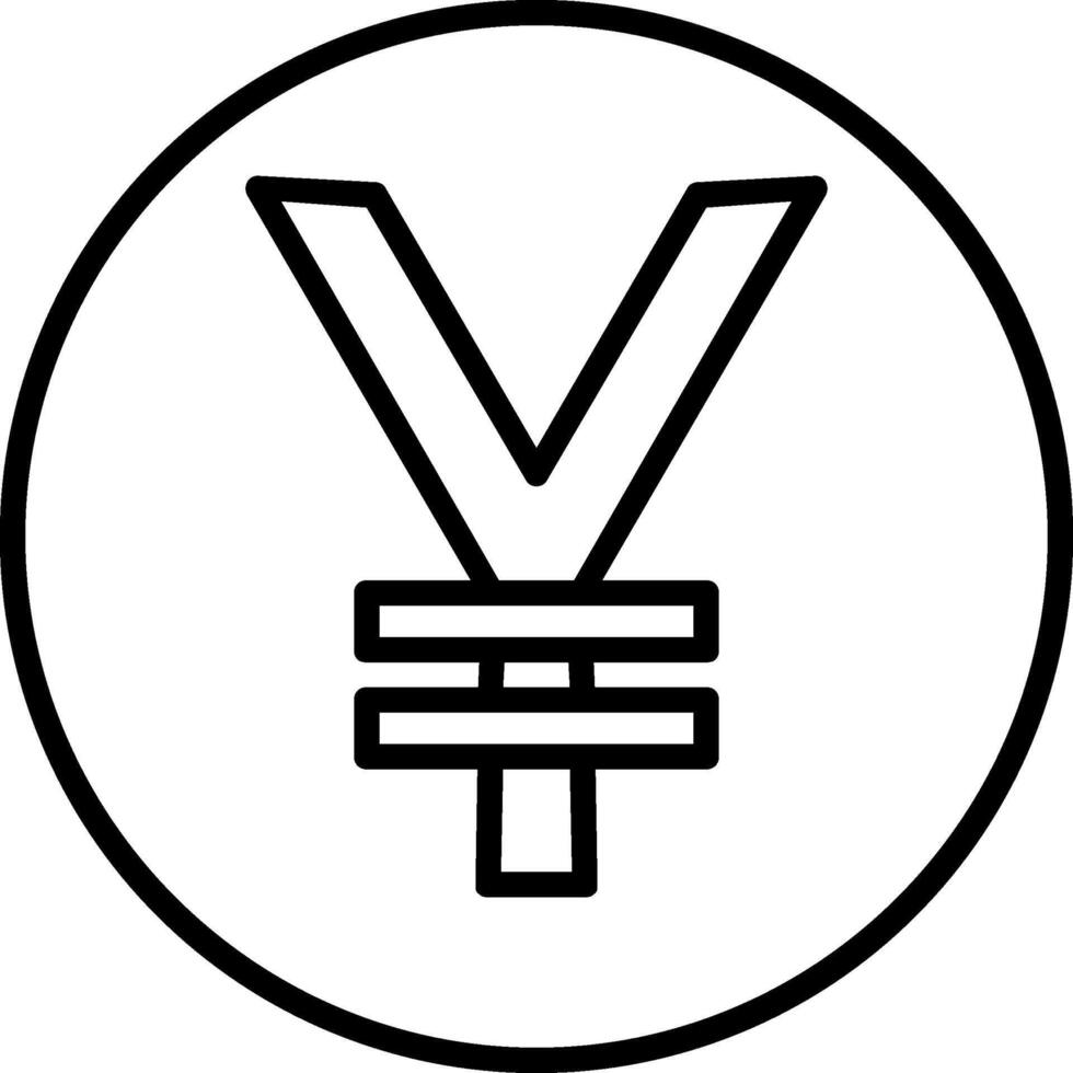 yen munt lijn icoon vector