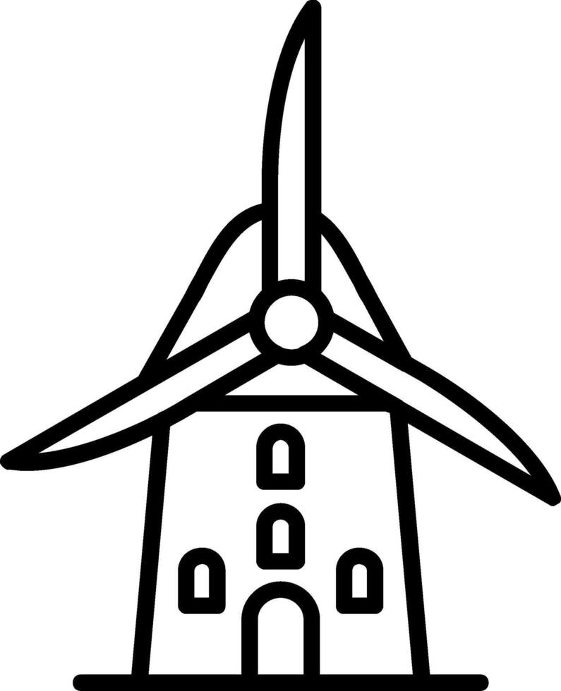 wind molen lijn icoon vector