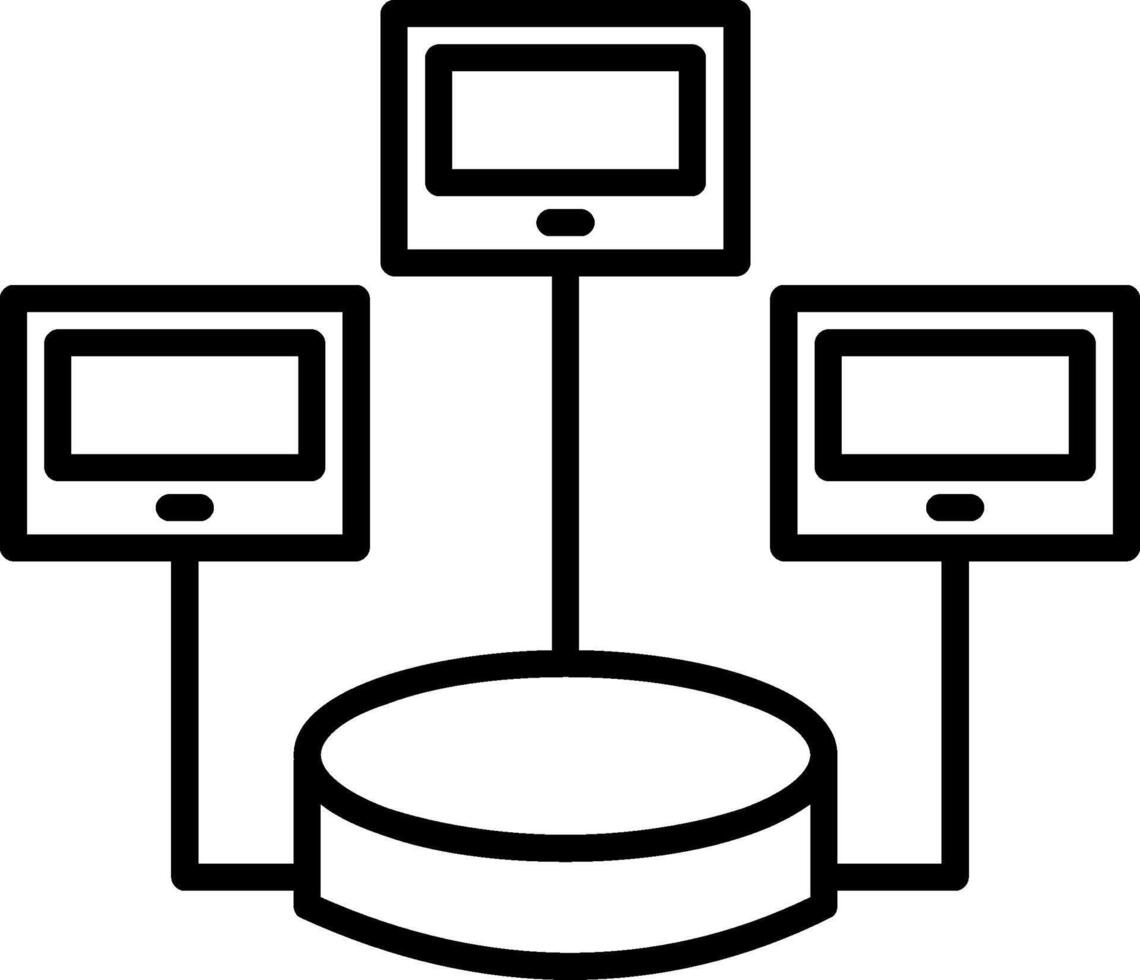 gedistribueerd databank lijn icoon vector