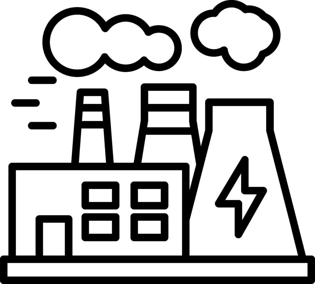 energiecentrale lijn icoon vector