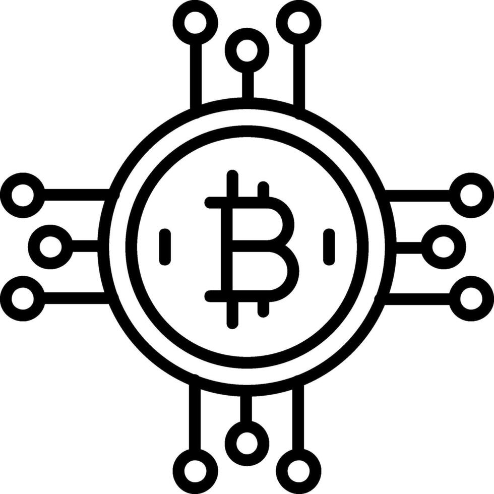 bitcoin bitcoin lijn icoon vector