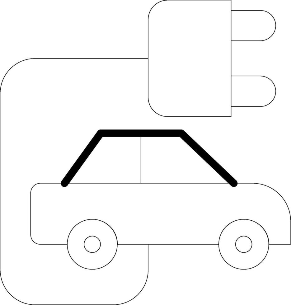 elektrische auto lijn icoon vector