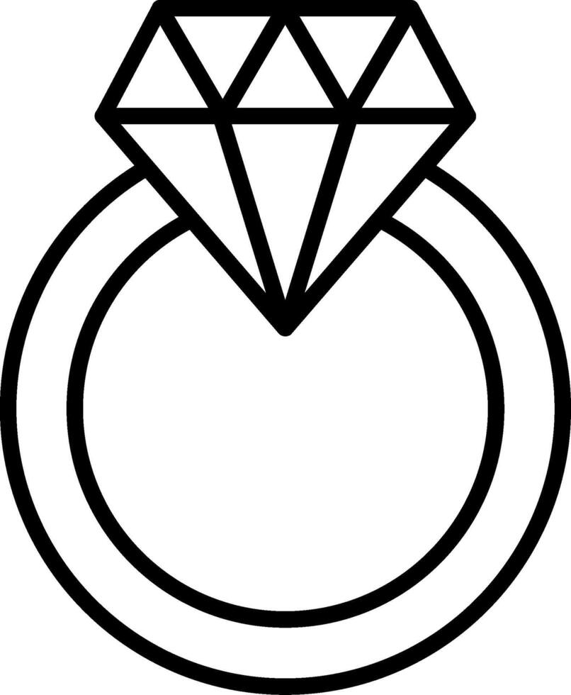 diamanten ring lijn icoon vector