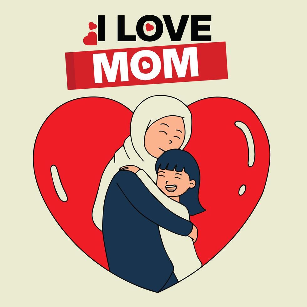 ik liefde mama. moeder dag. hart vorm met rood kleur.banner en poster. vector