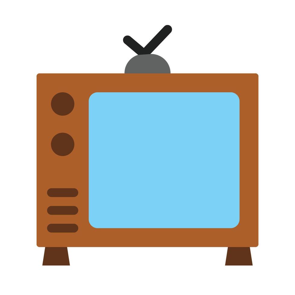 televisie vlak icoon ontwerp vector
