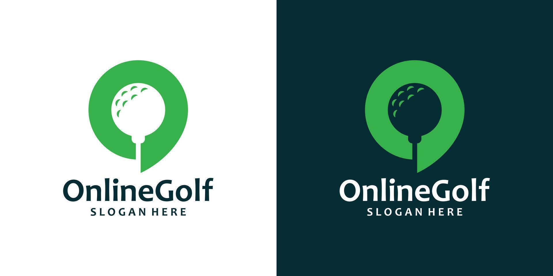 online golf logo ontwerp sjabloon. golf bal met babbelen bubbel ontwerp grafisch illustratie. symbool, icoon, creatief. vector