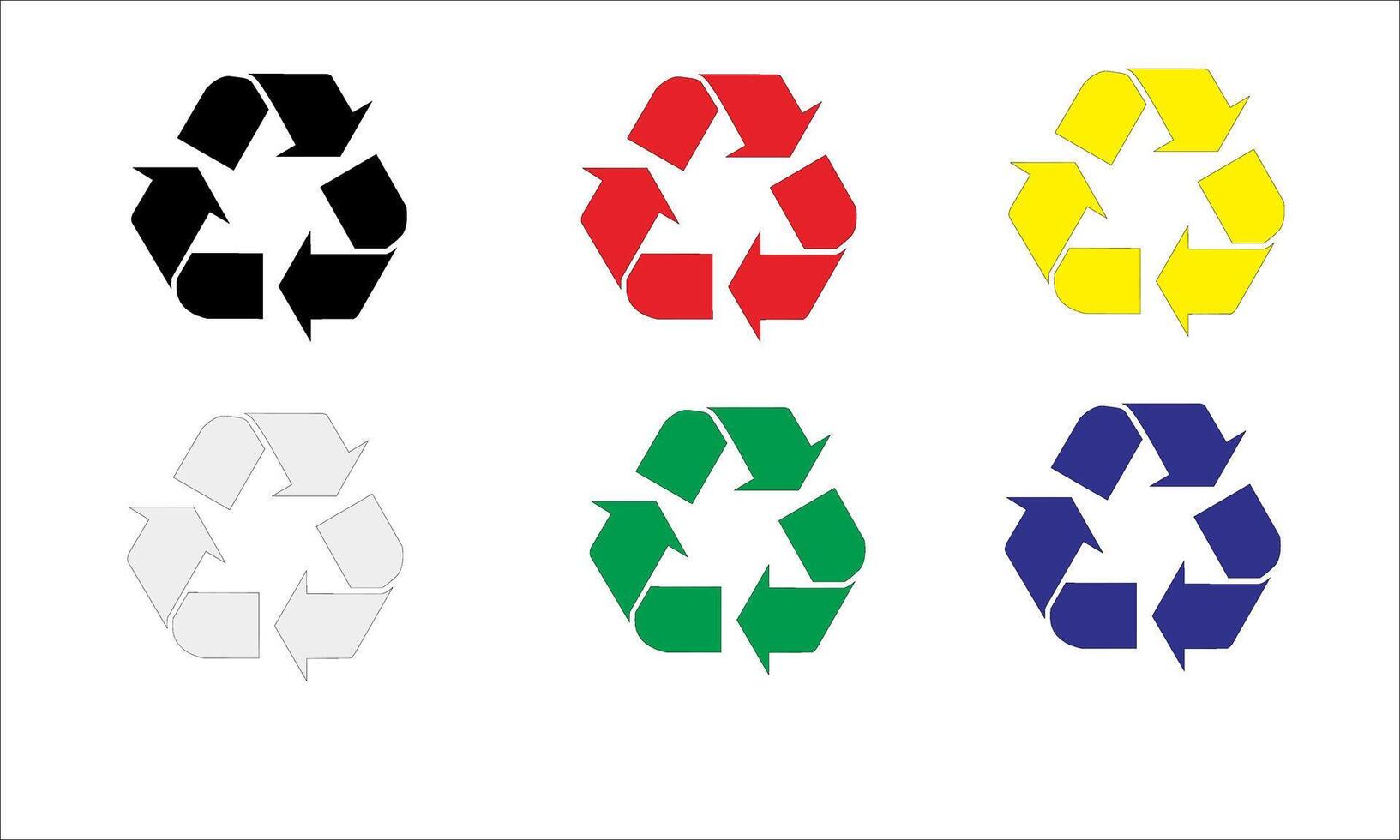 recycling logo in divers kleuren met wit achtergrond vector