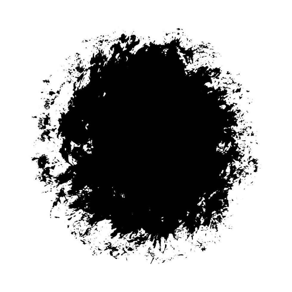 donker vuil cirkel haveloos oppervlakte besmeurd met verf waterverf met spatten en druppels, grunge structuur geïsoleerd Aan wit achtergrond. vector
