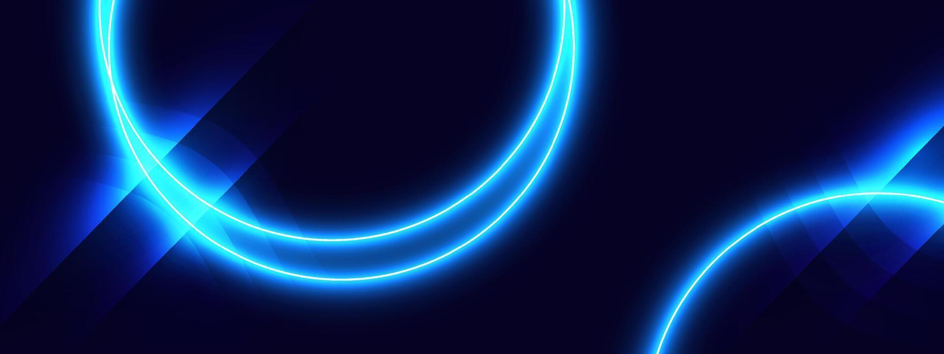 blauw technologie achtergrond met neon licht vector