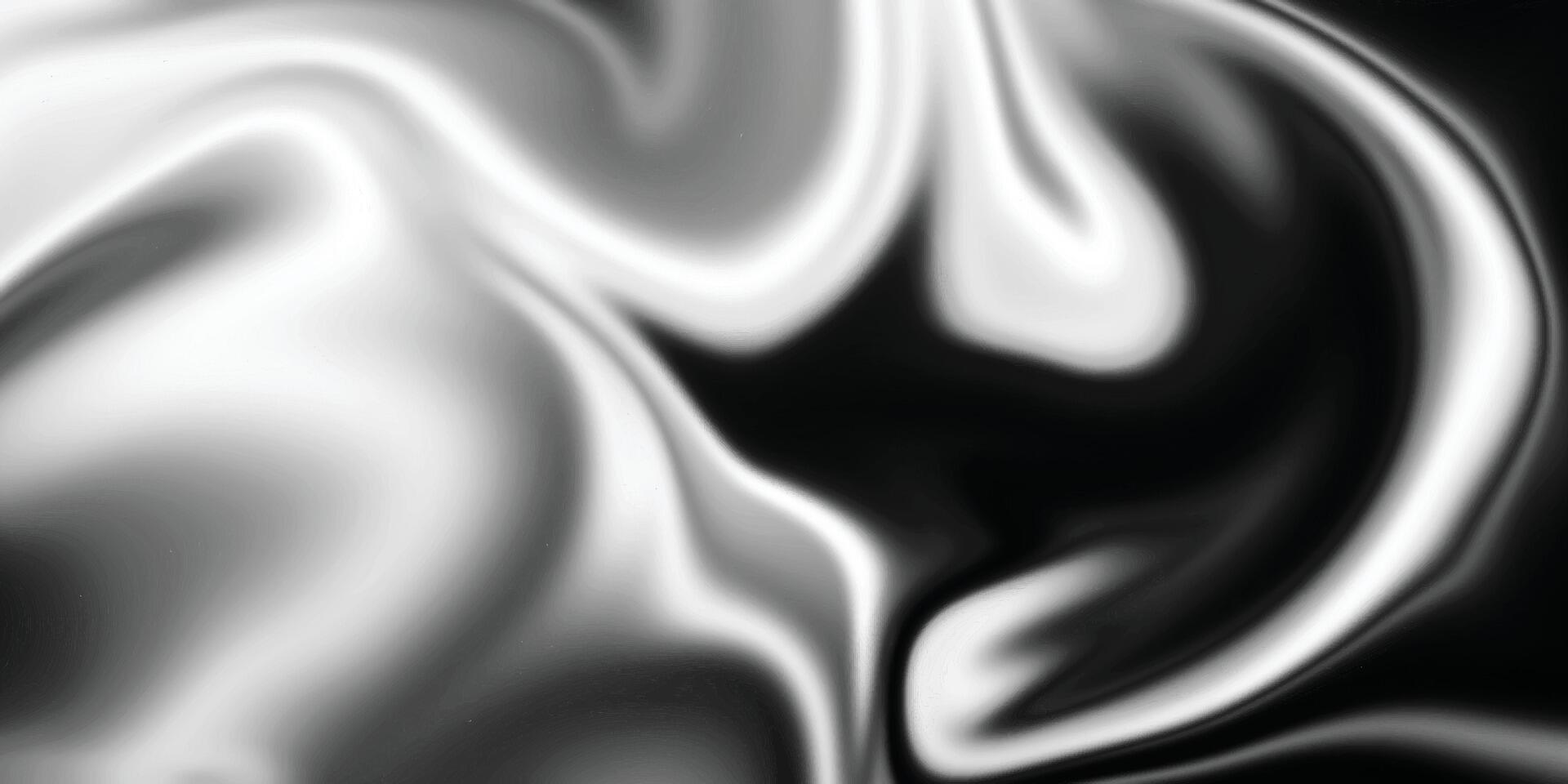 abstract vloeiende vloeistof kromme lijn. zilver zwart metalen. modern vloeistof achtergrond. mooi het marmeren vloeibaar maken. zwart en zilver achtergrond. vector